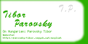 tibor parovsky business card